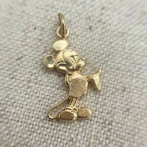 VTG Mickey Mouse 14k Gold Charm Pendant Walt Disney Productions